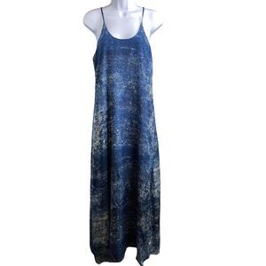 Anthropologie Partimi Cobalt Galaxy Splash Silk Maxi Dress Size 4 Boho Glam